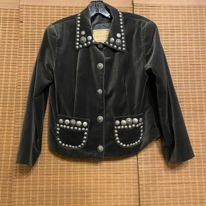 Vintage Double D Ranch Wear XS Charcoal Gray Velvet Jacket and Skirt